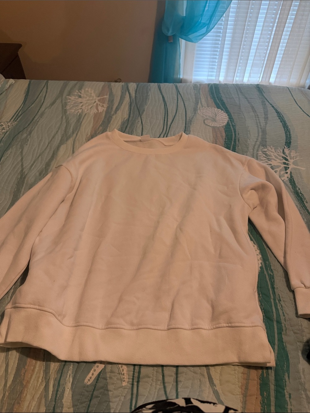 White crewneck sweatshirt